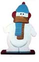 raditional decor snowman with wearing blue scarf chief decor