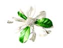 fashion pin with shiny color design in flower pattern
