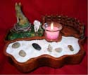 collectible fountain with a candle holder decor