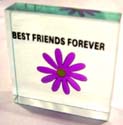 wholesale glass decor with words "BEST FRIENDS FOREVER" and purple sun flower pattern
