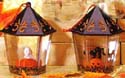 collecting assorted halloween decor design with glasses haunted house