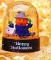 collecting smiling pumpkin with glass ball holder decor