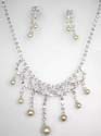 discount jewelryset with crystal and cz stone, necklace match with earrings