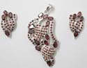 discount jewelryset with red cz stone design in heart shape, necklace match with earrings
