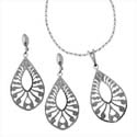discount jewelryset with silver color decor in water drop figure, necklace match with earrings