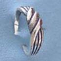 sterling silver ring with straighter line and curve line pattern