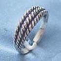triple rope pattern design with sterling silver ring
