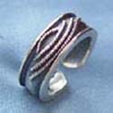 thick band sterling silver ring with live pattern design