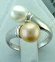 sterling silver ring with double mother-of-pearl