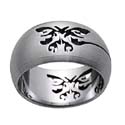 sterling silver ring cut-out with butterfly pattern