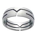 cut-out line pattern design with sterling silver ring
