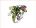 fine ring with assorted color stone forming flower pattern