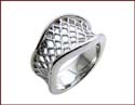 sterling silver ring with cross pattern design