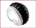 sterling silver ring with black cz stone design