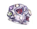 sterling silver ring with purple cz stone, decor in fashion pattern