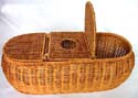 boat shaped bamboo basket with covers on top