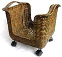 bamboo walker basket is large enough to hold books and magazines
