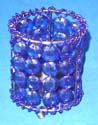 multi round blue bead forming in cone shape candle holder