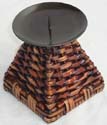 rattan triangle shaped small vase holder