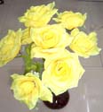 smiling 7 heads yellow roses