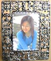 funny picture frame design with silver line pattern