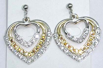 Fahsion heart shape jewelry supply triple heart shape earring 