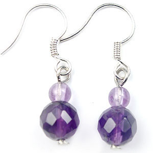 Amethyst jewelry gifts store online wholesale gemstone fish hook earring 