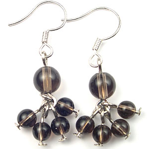 Lady's jewelry gift catalog online supply black beads fish hook earring 
