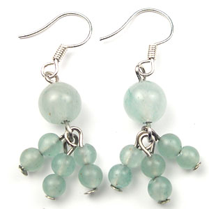 Inexpensive gifts jewelry supplier online wholesale round jade fish hook earring 