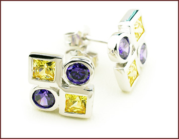 Online jewelry warehouse sale supply gemstone studs earring 