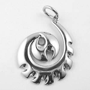 Sterling silver wholesale jewelry supply spiral shape silver pendant 