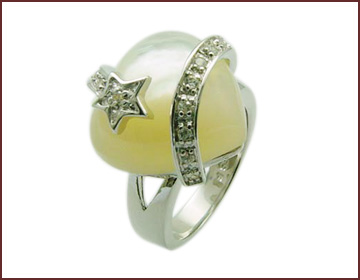 Valentine's jewelry company online supply white heart love ring