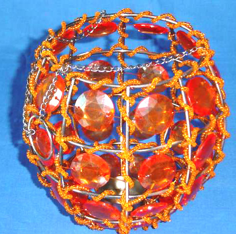 Beaded home decoration online supply light orange bead candle holder
